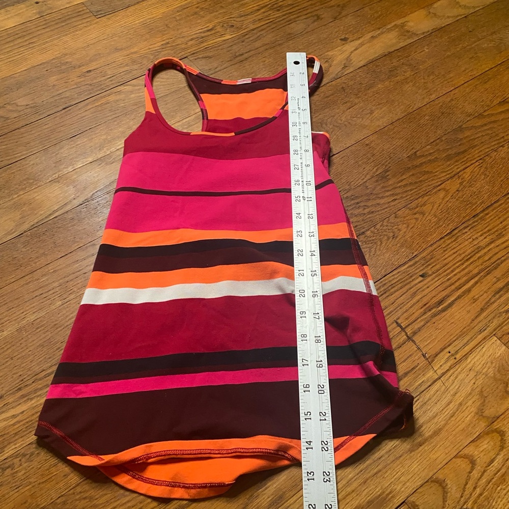 Lululemon Striped Racerback Tank Top – Pink Red Orange – Small (Estimated) - Picture 5 of 7
